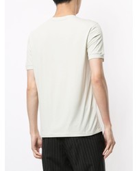 weißes und schwarzes bedrucktes T-Shirt mit einem Rundhalsausschnitt von Giorgio Armani