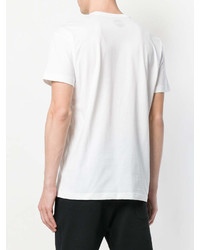 weißes und schwarzes bedrucktes T-Shirt mit einem Rundhalsausschnitt von Colmar
