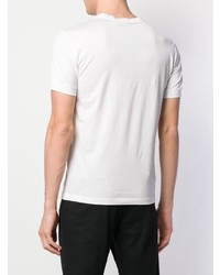 weißes und schwarzes bedrucktes T-Shirt mit einem Rundhalsausschnitt von Giorgio Armani