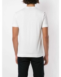 weißes und schwarzes bedrucktes T-Shirt mit einem Rundhalsausschnitt von Emporio Armani