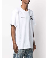 weißes und schwarzes bedrucktes T-Shirt mit einem Rundhalsausschnitt von Off-White