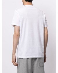 weißes und schwarzes bedrucktes T-Shirt mit einem Rundhalsausschnitt von Ea7 Emporio Armani