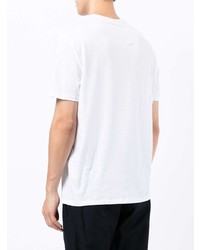 weißes und schwarzes bedrucktes T-Shirt mit einem Rundhalsausschnitt von Armani Exchange