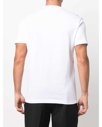 weißes und schwarzes bedrucktes T-Shirt mit einem Rundhalsausschnitt von Versace