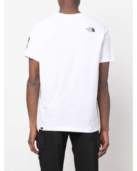 weißes und schwarzes bedrucktes T-Shirt mit einem Rundhalsausschnitt von The North Face