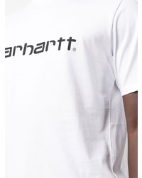 weißes und schwarzes bedrucktes T-Shirt mit einem Rundhalsausschnitt von Carhartt WIP