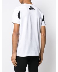 weißes und schwarzes bedrucktes T-Shirt mit einem Rundhalsausschnitt von Kappa Kontroll