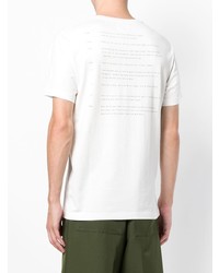 weißes und schwarzes bedrucktes T-Shirt mit einem Rundhalsausschnitt von Kent & Curwen