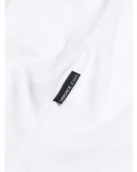 weißes und schwarzes bedrucktes T-Shirt mit einem Rundhalsausschnitt von Versace Jeans