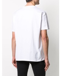 weißes und schwarzes bedrucktes T-Shirt mit einem Rundhalsausschnitt von Givenchy