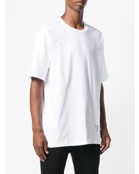 weißes und schwarzes bedrucktes T-Shirt mit einem Rundhalsausschnitt von adidas