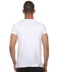 weißes und schwarzes bedrucktes T-Shirt mit einem Rundhalsausschnitt von MADMEXT