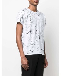 weißes und schwarzes bedrucktes T-Shirt mit einem Rundhalsausschnitt von Giorgio Brato