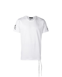 weißes und schwarzes bedrucktes T-Shirt mit einem Rundhalsausschnitt von Mastermind Japan