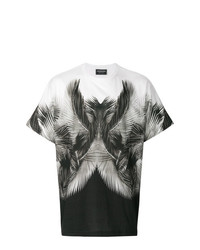 weißes und schwarzes bedrucktes T-Shirt mit einem Rundhalsausschnitt von Mauna Kea