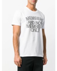 weißes und schwarzes bedrucktes T-Shirt mit einem Rundhalsausschnitt von Stella McCartney