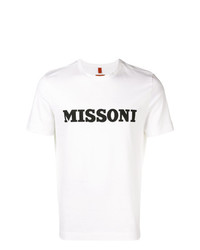 weißes und schwarzes bedrucktes T-Shirt mit einem Rundhalsausschnitt von Missoni