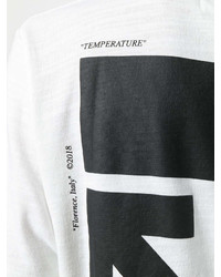 weißes und schwarzes bedrucktes T-Shirt mit einem Rundhalsausschnitt von Off-White