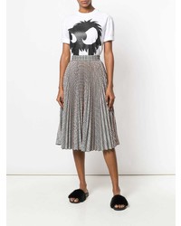 weißes und schwarzes bedrucktes T-Shirt mit einem Rundhalsausschnitt von McQ Alexander McQueen