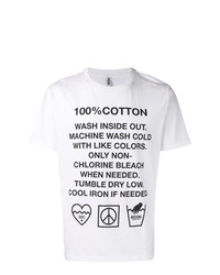 weißes und schwarzes bedrucktes T-Shirt mit einem Rundhalsausschnitt von Moschino Underwear