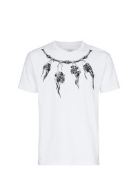 weißes und schwarzes bedrucktes T-Shirt mit einem Rundhalsausschnitt von Neighborhood