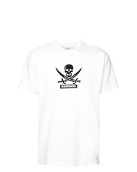 weißes und schwarzes bedrucktes T-Shirt mit einem Rundhalsausschnitt von Neighborhood