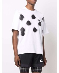 weißes und schwarzes bedrucktes T-Shirt mit einem Rundhalsausschnitt von Nike X Off-White