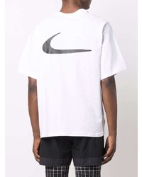weißes und schwarzes bedrucktes T-Shirt mit einem Rundhalsausschnitt von Nike X Off-White