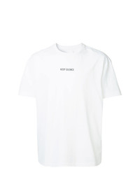 weißes und schwarzes bedrucktes T-Shirt mit einem Rundhalsausschnitt von Off Duty