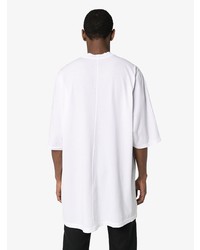 weißes und schwarzes bedrucktes T-Shirt mit einem Rundhalsausschnitt von Rick Owens DRKSHDW