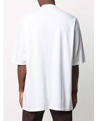 weißes und schwarzes bedrucktes T-Shirt mit einem Rundhalsausschnitt von Rick Owens DRKSHDW