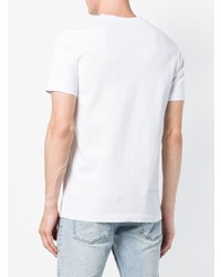 weißes und schwarzes bedrucktes T-Shirt mit einem Rundhalsausschnitt von McQ Alexander McQueen