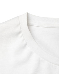 weißes und schwarzes bedrucktes T-Shirt mit einem Rundhalsausschnitt von Neil Barrett