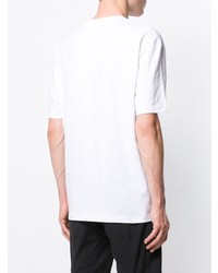 weißes und schwarzes bedrucktes T-Shirt mit einem Rundhalsausschnitt von McQ Alexander McQueen