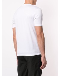 weißes und schwarzes bedrucktes T-Shirt mit einem Rundhalsausschnitt von D'urban