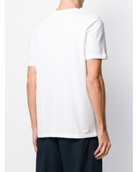 weißes und schwarzes bedrucktes T-Shirt mit einem Rundhalsausschnitt von ECOALF