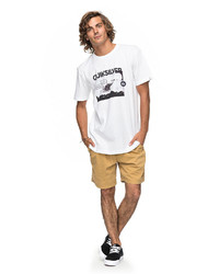 weißes und schwarzes bedrucktes T-Shirt mit einem Rundhalsausschnitt von Quiksilver T-Shirt »Classic Black Horizon«