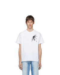 weißes und schwarzes bedrucktes T-Shirt mit einem Rundhalsausschnitt von Random Identities