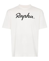 weißes und schwarzes bedrucktes T-Shirt mit einem Rundhalsausschnitt von Rapha