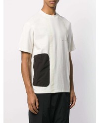 weißes und schwarzes bedrucktes T-Shirt mit einem Rundhalsausschnitt von Oakley By Samuel Ross
