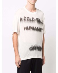 weißes und schwarzes bedrucktes T-Shirt mit einem Rundhalsausschnitt von A-Cold-Wall*