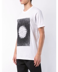 weißes und schwarzes bedrucktes T-Shirt mit einem Rundhalsausschnitt von Odin