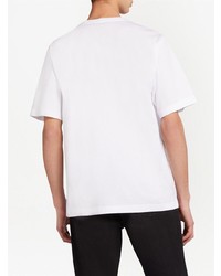 weißes und schwarzes bedrucktes T-Shirt mit einem Rundhalsausschnitt von Giuseppe Zanotti