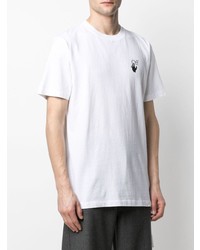 weißes und schwarzes bedrucktes T-Shirt mit einem Rundhalsausschnitt von Off-White