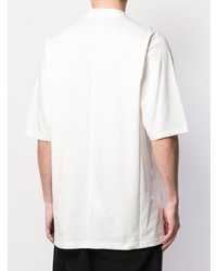 weißes und schwarzes bedrucktes T-Shirt mit einem Rundhalsausschnitt von Rick Owens DRKSHDW