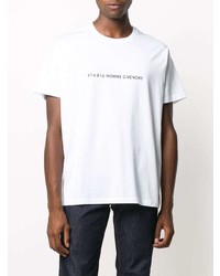 weißes und schwarzes bedrucktes T-Shirt mit einem Rundhalsausschnitt von Givenchy