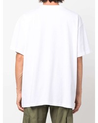 weißes und schwarzes bedrucktes T-Shirt mit einem Rundhalsausschnitt von Off-White