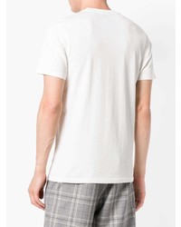 weißes und schwarzes bedrucktes T-Shirt mit einem Rundhalsausschnitt von CP Company