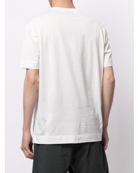 weißes und schwarzes bedrucktes T-Shirt mit einem Rundhalsausschnitt von Emporio Armani