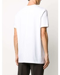 weißes und schwarzes bedrucktes T-Shirt mit einem Rundhalsausschnitt von Rick Owens DRKSHDW